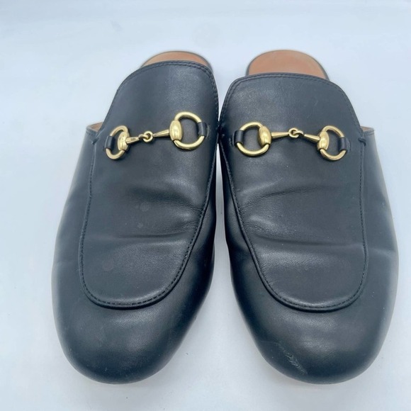 Gucci Black leather Princetown mule loafer flats with horsebit details 41 - Picture 3 of 10